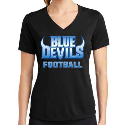 Women's Blue Devils Football Dri-Fit V-neck T-shirt Thumbnail