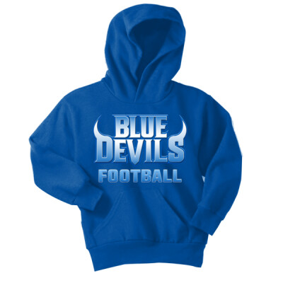 Youth Blue Devils Football Hoodie Thumbnail