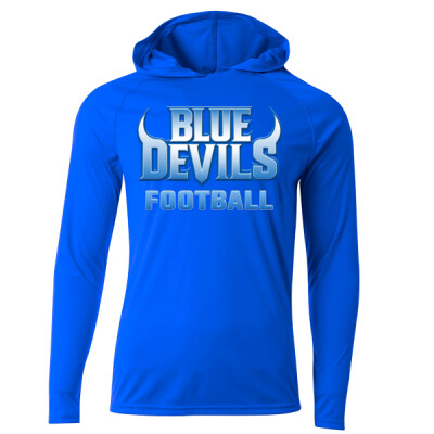 Adult Blue Devils Football Long Sleeved Dri-Fit Sponsor Hoodie Thumbnail